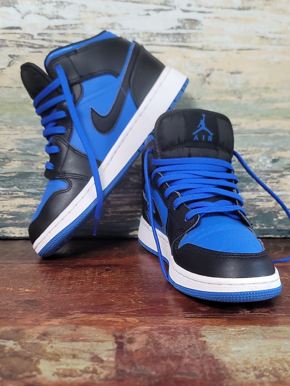 Nike Air Jordan 1 Mid "Black Royal Blue" Wmns 6.5 Great Condition. Fast Shipping - Picture 5 of 12